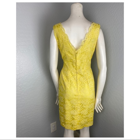 Vintage Yellow Lace Lilli Diamond Dress & Coat Set - Picture 9 of 10